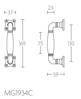 Deurgreep Timeless MG1934C mat zwart/Ebbenhout - Afbeelding 2
