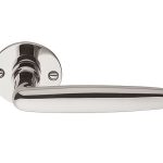 Deurklink Dudok Model met Ronde Rozet glans nikkel