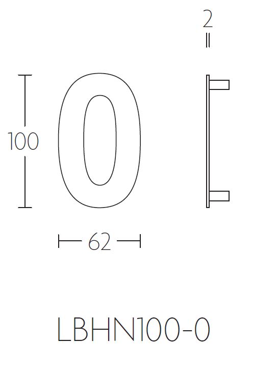 BASICS Huisnummer LBHN100-0 PVD mat rvs - Afbeelding 2