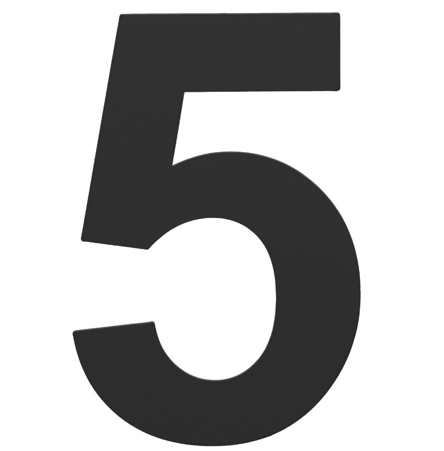 BASICS Huisnummer LBHN100-5 mat zwart