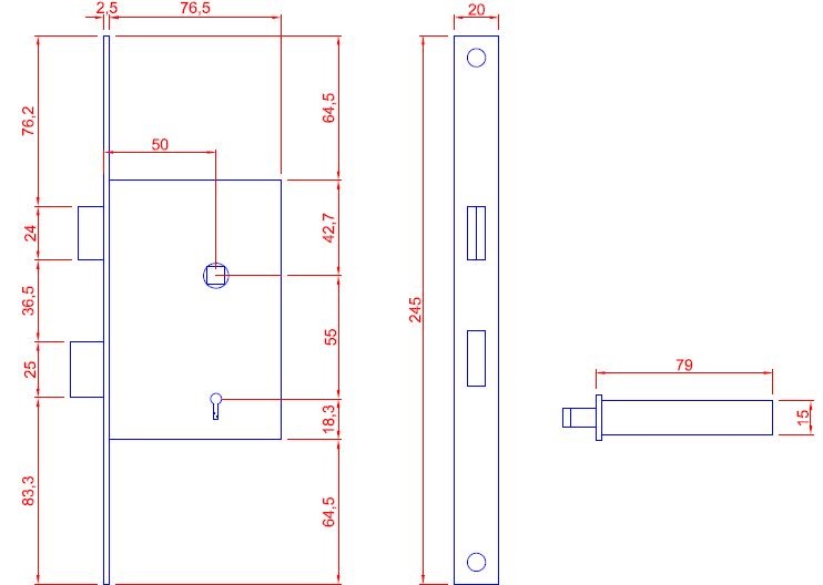 Cabana Roble magneet dag & nacht slot SL56 zwarte voorplaat - Afbeelding 2
