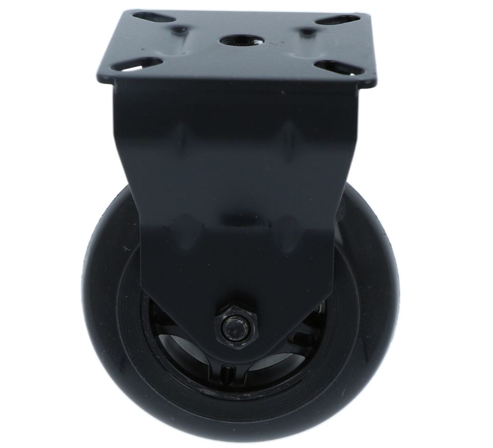 Bok Skatewiel zwart met bevestigingsplaat 75 mm