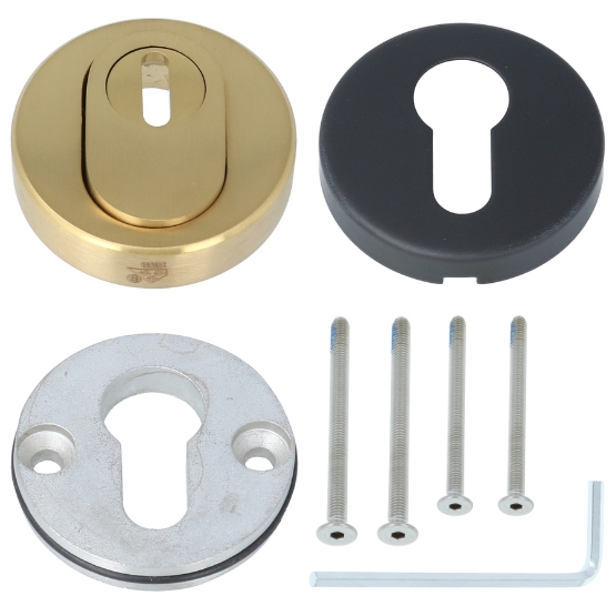 Veiligheid-Rozet Met Kerntrekbeveiliging Buiten Goud/Binnen zwart - Afbeelding 3