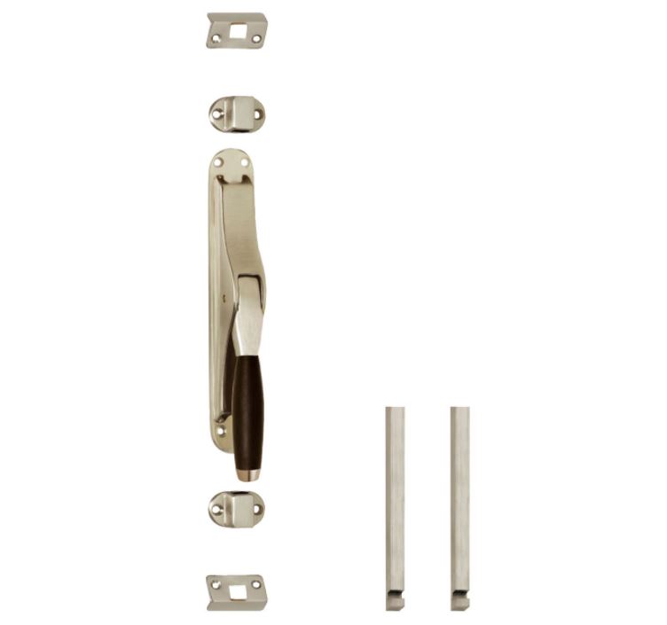 Intersteel Set pomp-espagnolet Ton 400 inclusief stangenset 2x 1250mm nikkel mat/ebbenhout