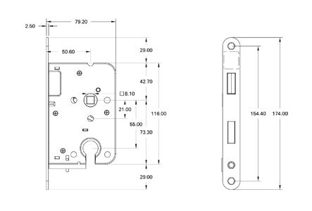 Mauer Magneet Cilinder PC55 Dag en Nachtslot 1545 Met rvs Voorplaat - Afbeelding 2