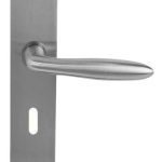 Deurklink Sigaar model Massief rvs Op langschild SL56