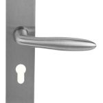 Deurklink Sigaar model Massief rvs Op langschild PC55