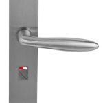 Deurklink Sigaar model Massief rvs Op langschild WC63/8