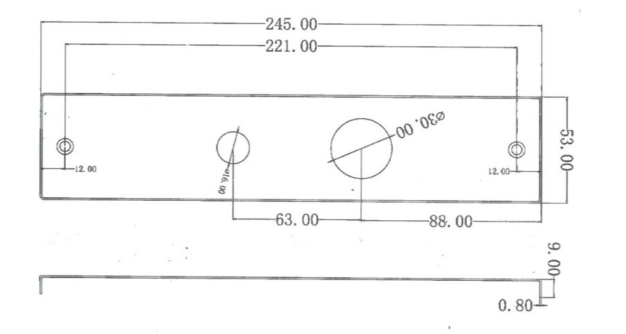 Deurklink Sigaar model Massief rvs Op langschild WC63/8 - Afbeelding 2