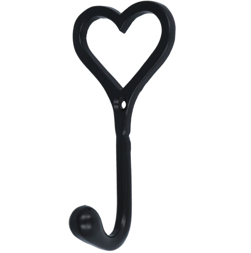 Kapstokhaakje Hartje IJzer zwart