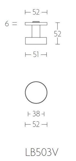 Voordeurknop BASICS LB503V Vast op Rozet PVD mat goud - Afbeelding 3