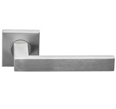 Deurklink Basis Rechthoek op geveerd rozet mat rvs