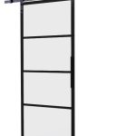 Intersteel DIY-schuifdeur Cubo zwart incl. matglas 2350 mm + zwart ophangsysteem Basic