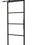 Intersteel DIY-schuifdeur Cubo zwart incl. transparant glas 2350 mm + zwart ophangsysteem Basic Top