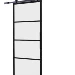 Intersteel DIY-schuifdeur Cubo zwart incl. matglas 2150 mm + zwart ophangsysteem Basic Top