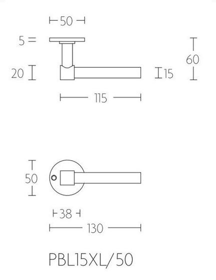 Deurklink PIET BOON PBL15XL/50 PVD mat zwart - Afbeelding 2