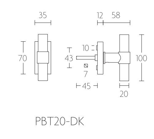 Draaikiepgarnituur PIET BOON PBT20-DK PVD mat zwart - Afbeelding 2