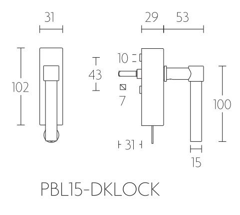 Draaikiepgarnituur PIET BOON PBL15-DKLOCK PVD mat Goud - Afbeelding 2