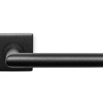 Deurklink Basis Rond op vierkant rozet rvs/zwart