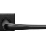 Deurklink Basis Wig op vierkant rozet rvs/zwart