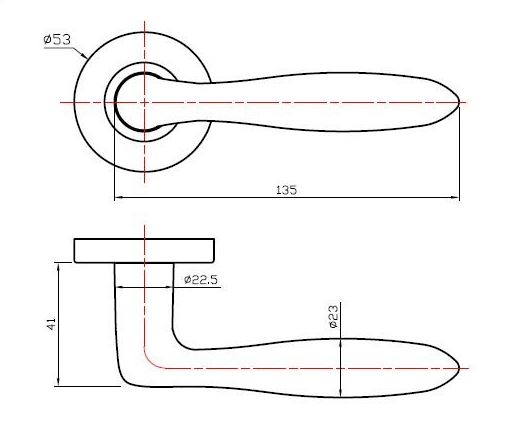 Deurklink Sigaar op vierkant rozet rvs/zwart - Afbeelding 2