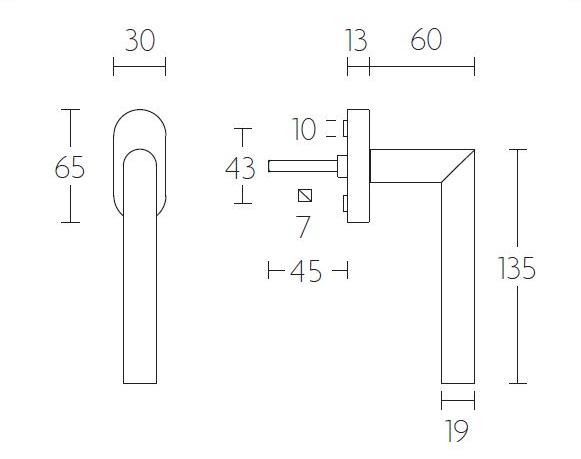 Draaikiepgarnituur BASIC LBII-19DK-O PVD mat goud - Afbeelding 2