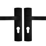 AXA Curve Klik Schild PC55 Met Deurklink Blok Aluminium zwart