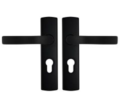 AXA Curve Klik Schild PC55 Met Deurklink Blok Aluminium zwart