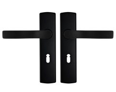 AXA Curve Klik Schild SL56 Met Deurklink Blok Aluminium zwart