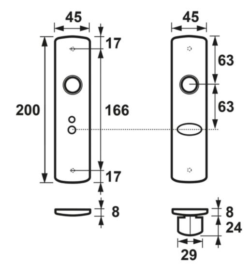 AXA Curve Klik Schild WC63/8 Aluminium zwart - Afbeelding 2