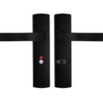 AXA Curve Klik Schild WC63/8 Met Deurklink Blok Aluminium zwart