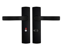 AXA Curve Klik Schild WC63/8 Met Deurklink Blok Aluminium zwart