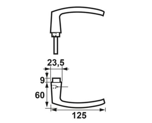 AXA Deurklink Blok Zwaar Aluminium zwart - Afbeelding 2