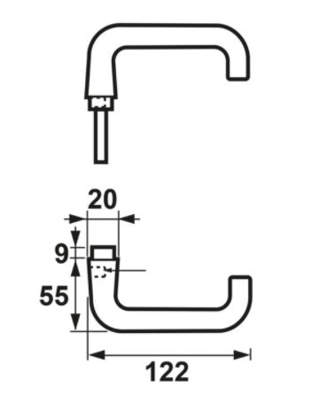 AXA Deurklink Sabel Aluminium zwart - Afbeelding 2