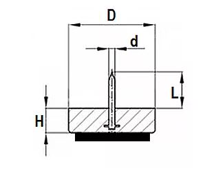 Glijnagel Bruin met Hard Gestijfd Wolvilt 20 mm - Afbeelding 2