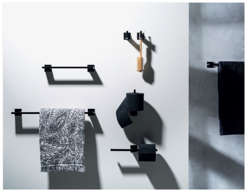 Handdoekhouder enkel SLIM Aluminium zwart 290 mm - Afbeelding 3