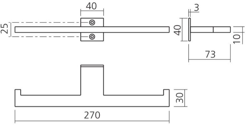 WC-rolhouder dubbel SLIM Aluminium zwart - Afbeelding 2