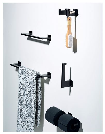 WC-rolhouder dubbel SLIM Aluminium zwart - Afbeelding 3