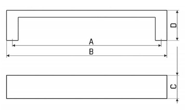 Greep Recht rvs-look 160 mm - Afbeelding 2