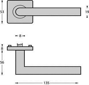 Intersteel deurklink Jura op vierkant dubbel geveerde rozet rvs - Afbeelding 2