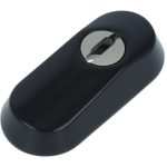 Veiligheid-Schuifrozet + kerntrekbeveiliging Ovaal 80x35x16mm zwart