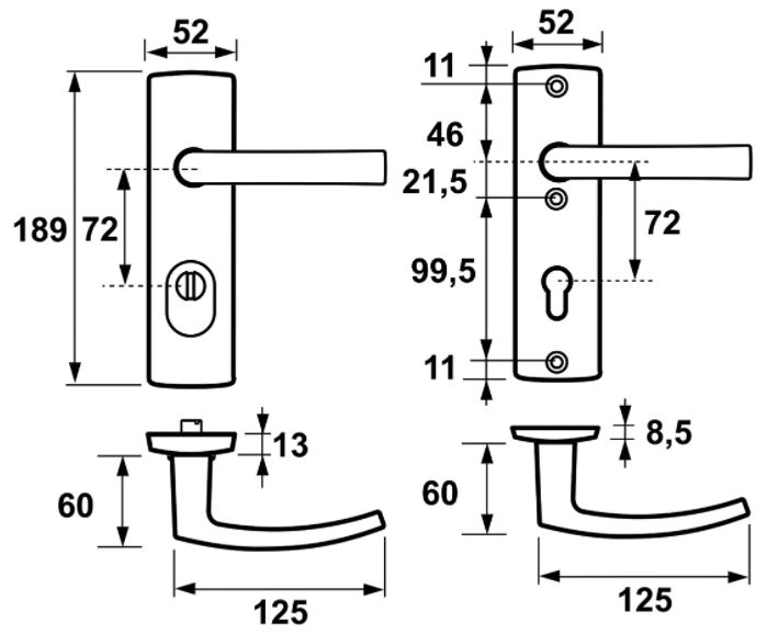 Axa Curve Plus rvs-Look PC72 Kortschild Veiligheidsbeslag met kerntrekbeveiliging SKG3 - Afbeelding 2