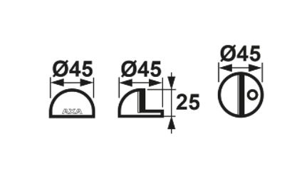 AXA Deurstopper FS45 rvs Geborsteld - Afbeelding 2