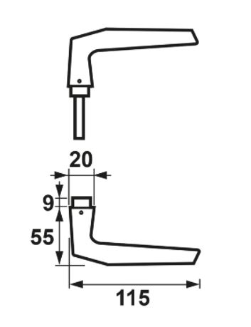 Deurklink Duim AXA aluminium - Afbeelding 2