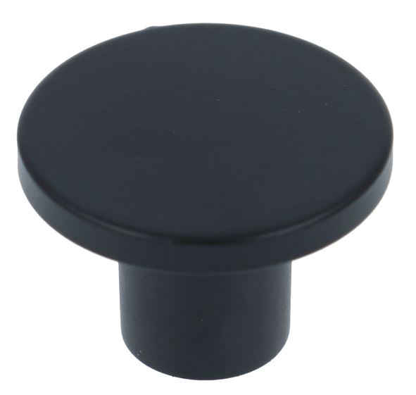Knop zamak 26 mm zwart