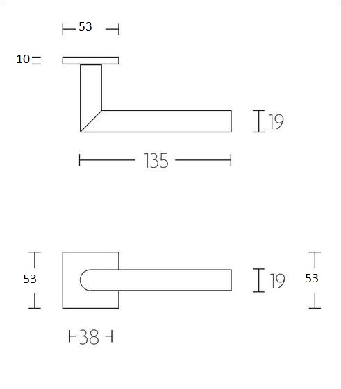 Deurklink Basis Twee op geveerd rozet mat zwart - Afbeelding 2