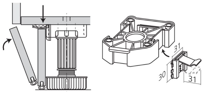 Plintclip Axor voor Verstelbare keukenpoot kunststof 16 mm Plint - Afbeelding 2