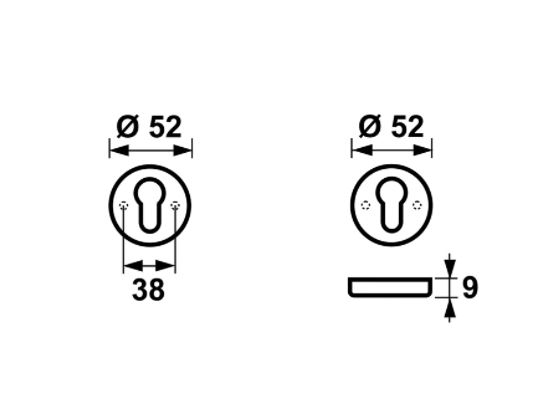AXA Rozet profielcilindergat aluminium zwart - Afbeelding 2