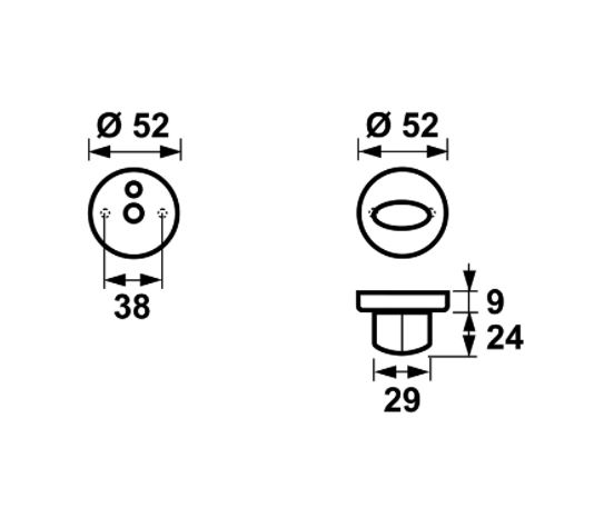 AXA Rozet WC-sluiting Aluminium zwart - Afbeelding 2
