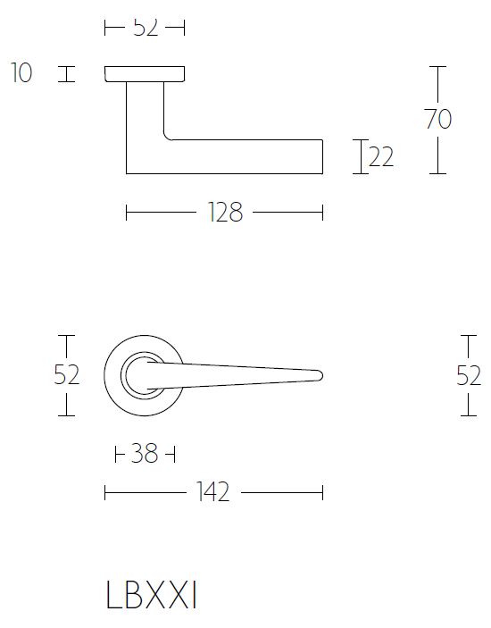 Deurklink Wig op ronde rozet rvs/mat Goud - Afbeelding 2
